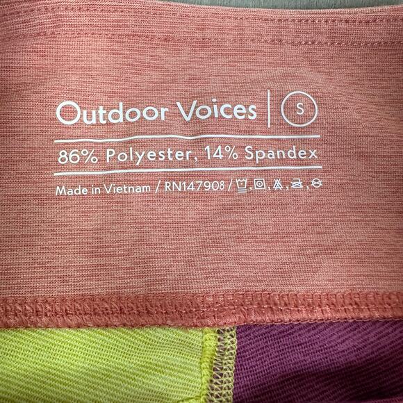 Outdoor Voices Colorblock Warmup Shorts in Nectarine/Mellow/Merlot Size Small - Picture 3 of 7